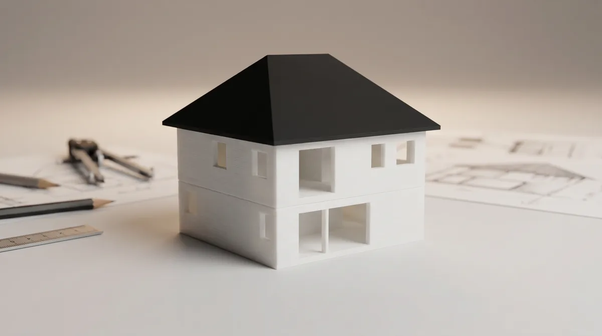 Two-storey model with hip roof
