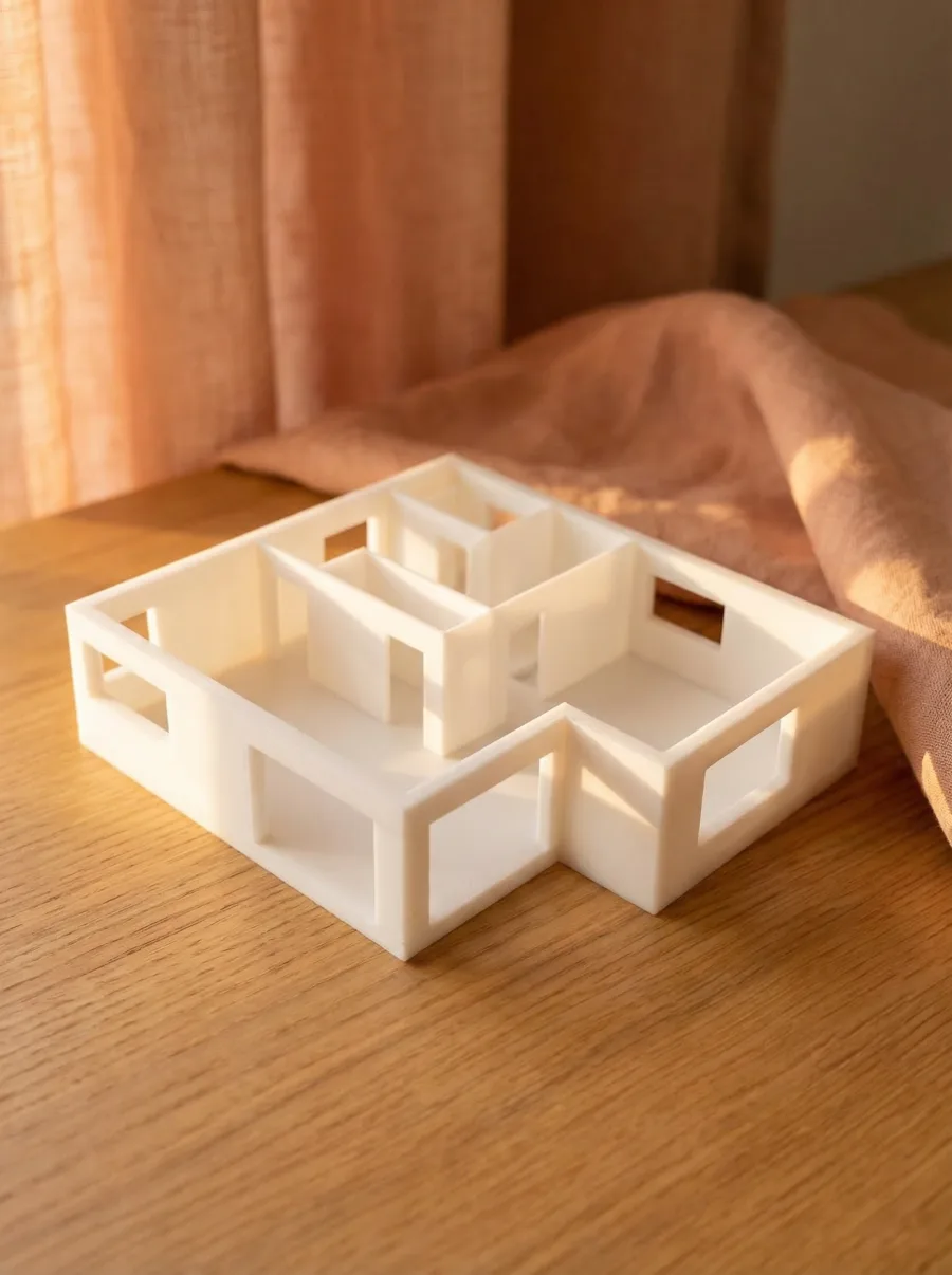Finished 3D-printed house model